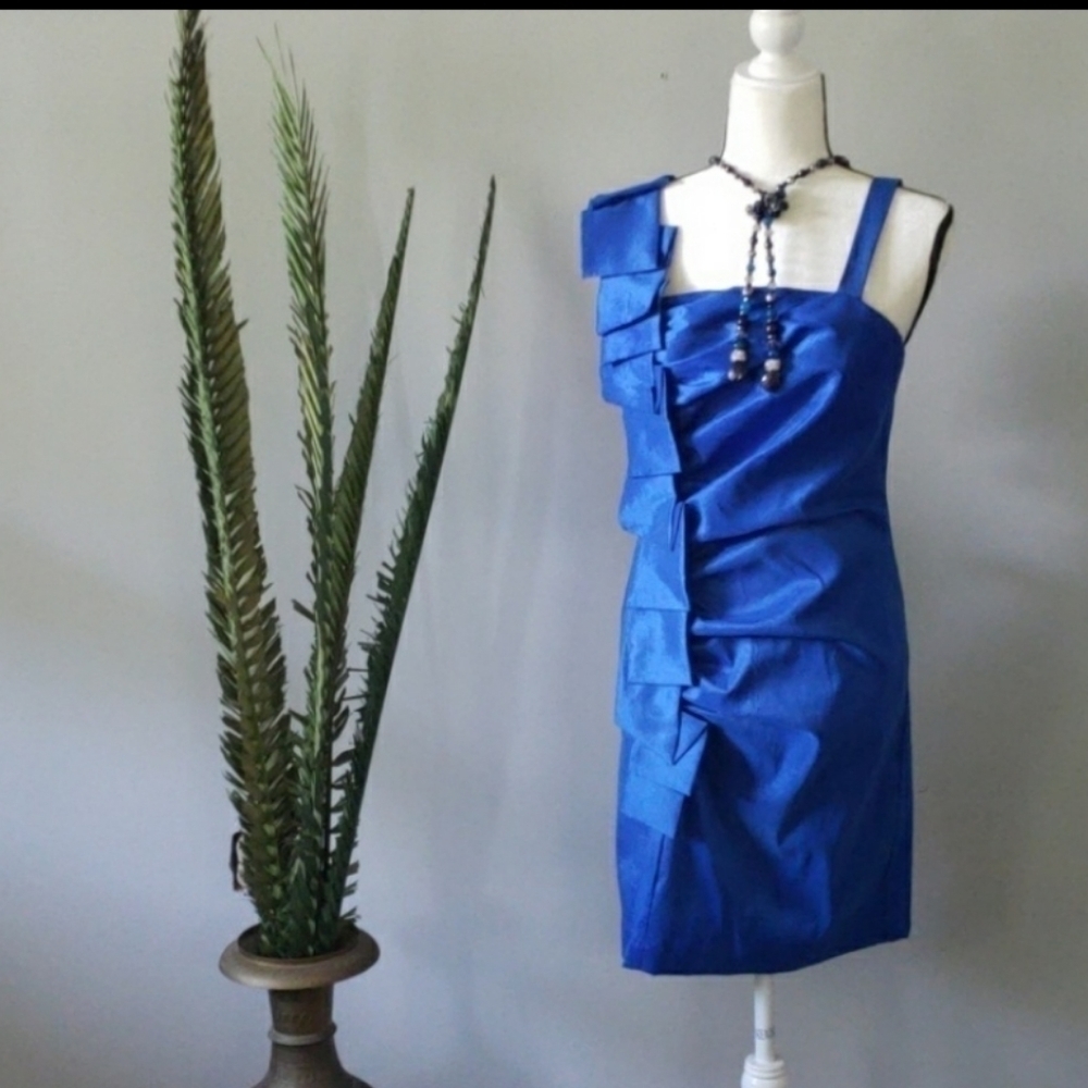 Collection by Dress Barn shimmering blue cocktail dress